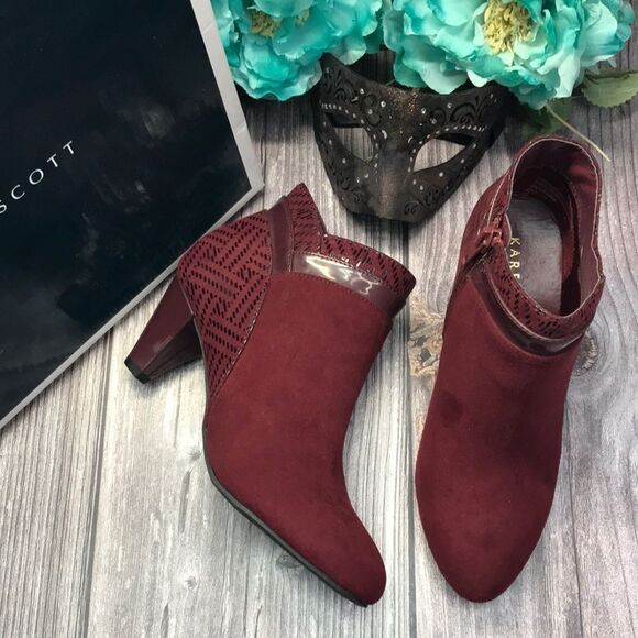 KAREN SCOTT Cahleb Wine Dress Booties 5M - Picture 1 of 13